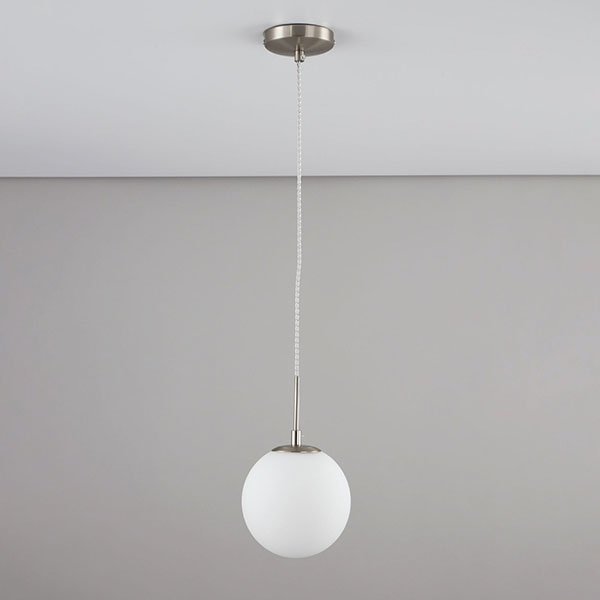 Подвесной светильник Citilux Томми CL102014, арматура хром матовый, плафон стекло белое, 15х15 см