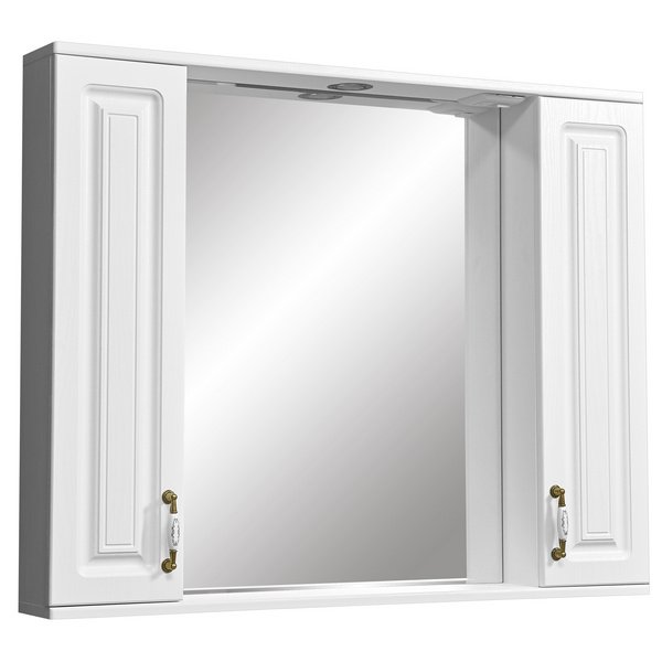 Шкаф-зеркало Stella Polar Кармела 100/С, с подсветкой, цвет ольха белая