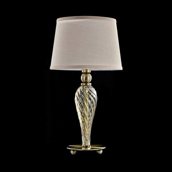 Интерьерная настольная лампа Maytoni Murano ARM855-TL-01-R, арматура цвет бронза / прозрачная, плафон ткань бежевая, 26х26 см