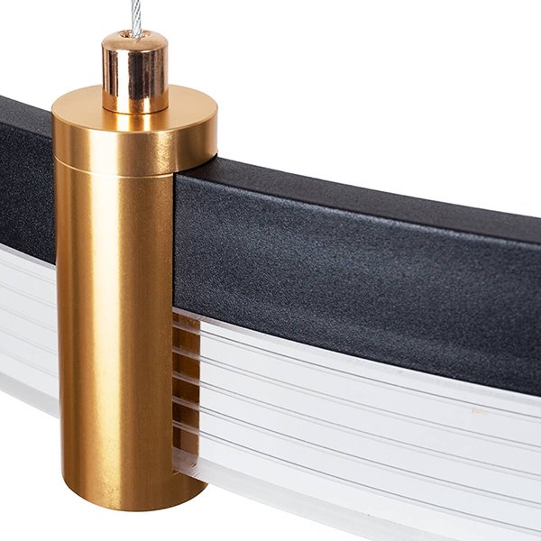 Подвесной светильник Arte Lamp Mercury A2185SP-3BK, арматура черная / золото, плафон акрил прозрачный, 60х60 см