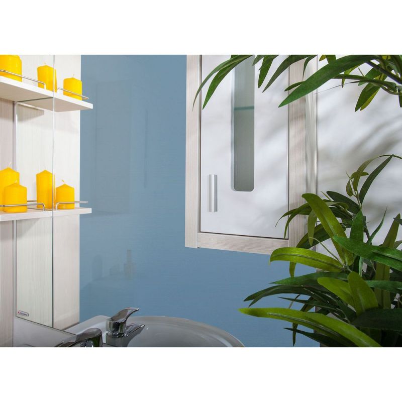 Шкаф-зеркало Бриклаер Бали 90 R правое, цвет светлая лиственница / белый глянец - фото 1