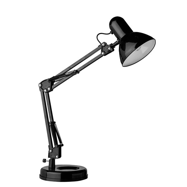 Офисная настольная лампа Arte Lamp Junior A1330LT-1BK, арматура черная, плафон металл черный, 15х35 см
