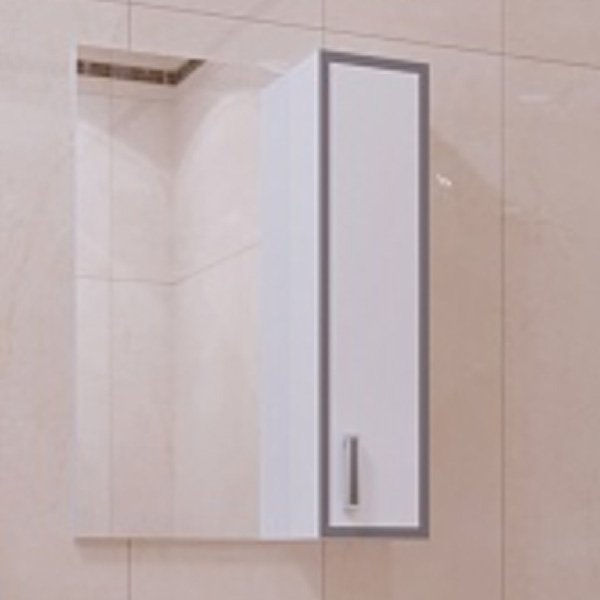 Шкаф-зеркало Corozo Спектр 50, правый, цвет белый / серый - фото 1