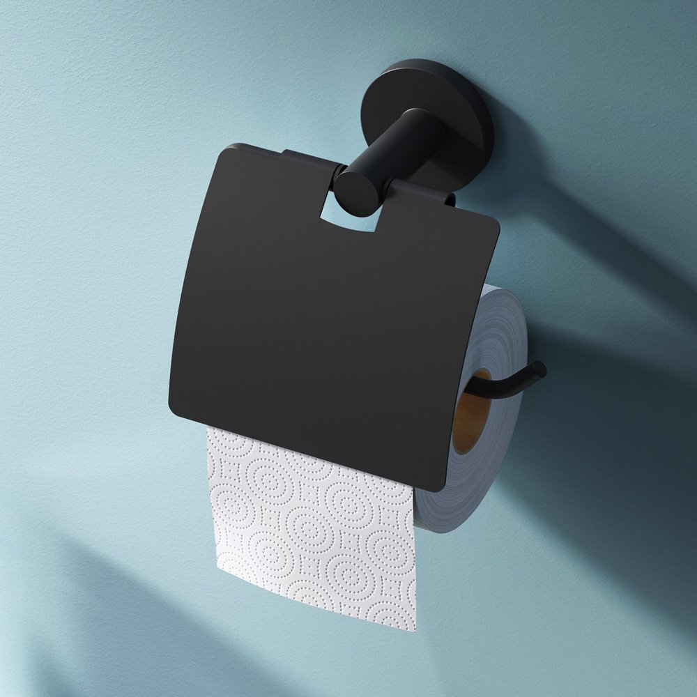 Держатель туалетной бумаги AM.PM X-Joy A85A341422, с крышкой, цвет черный