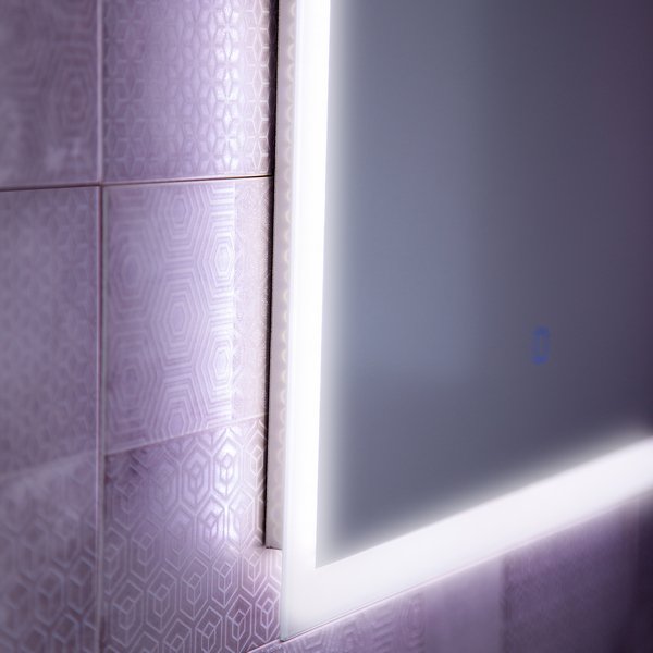 Зеркало Бриклаер Вега 40x80, с подсветкой и часами - фото 1