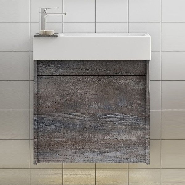 Мебель для ванной Art & Max Family 50 подвесная, с дверцей, цвет бетон экзотик - фото 1