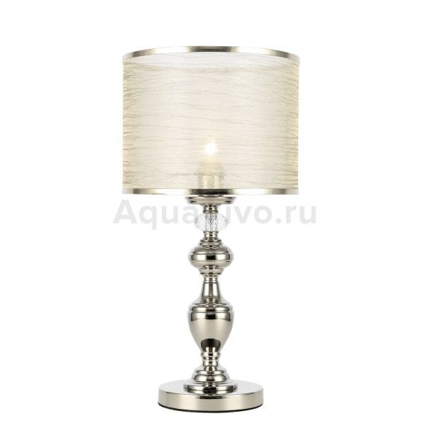 Прикроватная лампа ST Luce Coresia SL1750.104.01, арматура металл / стекло, цвет никель, плафон текстиль, цвет золото