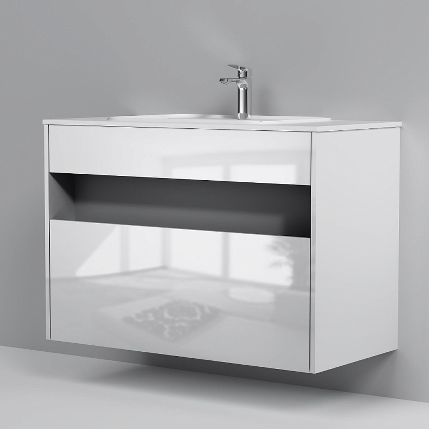 Мебель для ванной AM.PM Func 100, цвет белый глянец - фото 1