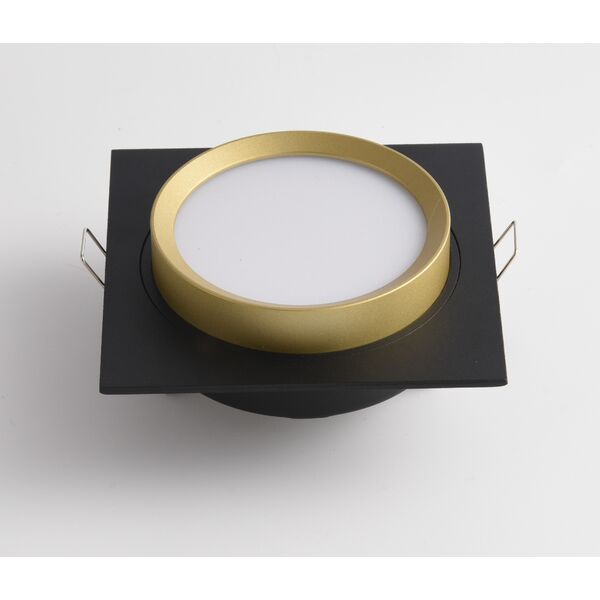 Точечный светильник Maytoni Technicali Hoop DL086-GX53-SQ-BG, арматура черная с золотом - фото 1