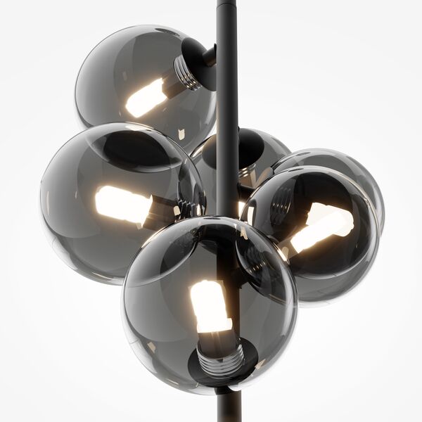Подвесной светильник Maytoni Dallas MOD545PL-06B, арматура черная, плафон стекло дымчатое - фото 1