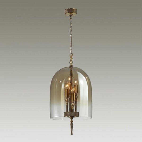 Подвесной светильник Odeon Light Bell 4892/4, арматура бронза, плафон стекло коричневое - фото 1