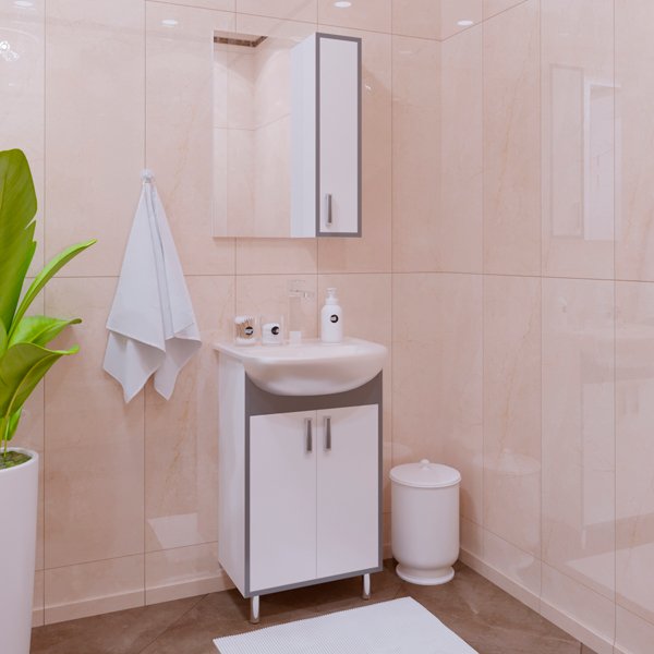 Мебель для ванной Corozo Спектр 50, цвет белый / серый