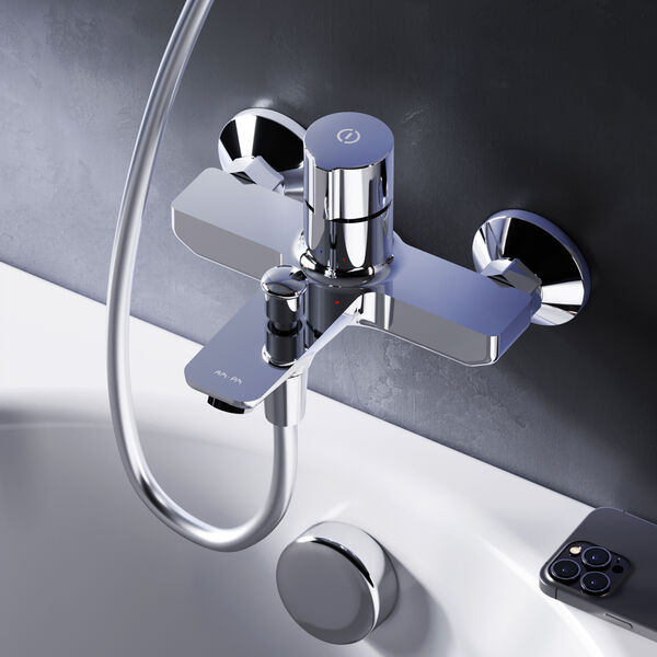 Смеситель AM.PM X-Joy F85A10500 для ванны с душем, нажимной, цвет хром - фото 1