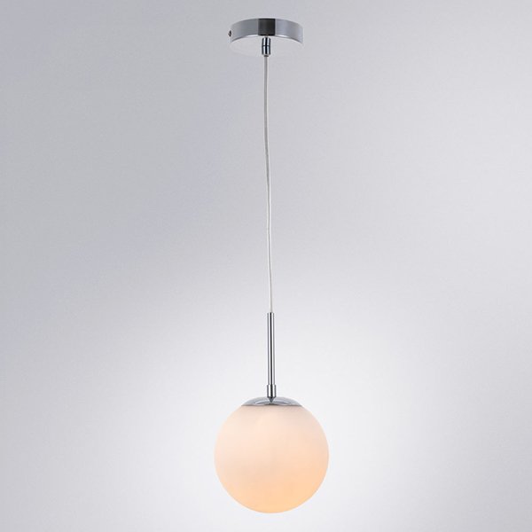 Подвесной светильник Arte Lamp Volare A1565SP-1CC, арматура хром, плафон стекло белое, 15х15 см - фото 1