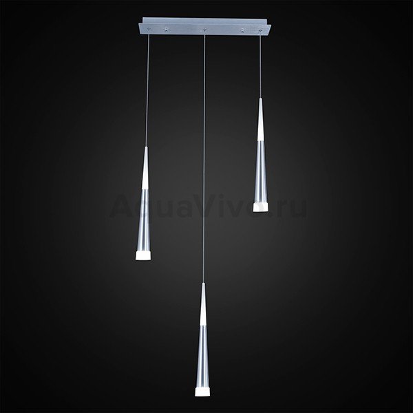 Подвесной светильник Citilux Вегас CL227030, арматура хром, плафоны полимер белый / хром, 55х9 см