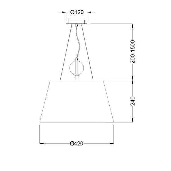 Подвесной светильник Maytoni Bergamo MOD613PL-03BG, арматура хром / прозрачная, плафон ткань бежевая, 42х42 см - фото 1
