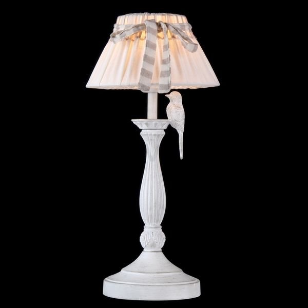 Интерьерная настольная лампа Maytoni Bird ARM013-11-W, арматура цвет белый, плафон/абажур ткань, цвет белый