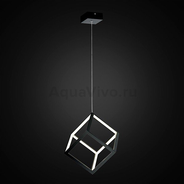 Подвесной светильник Citilux Куб CL719201, арматура черная, плафон металл / полимер черный, 36х36 см
