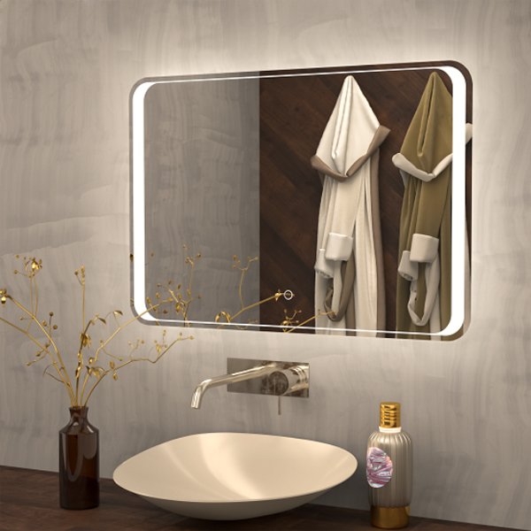 Зеркало Art & Max Elegant 100x80, с подсветкой и диммером