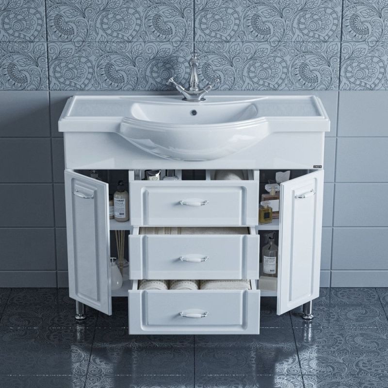 Мебель для ванной Санта Монарх 105, цвет белый - фото 1