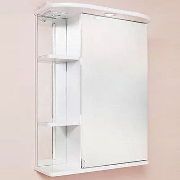 Шкаф-зеркало Оника Карина 55.01, правый, с подсветкой, цвет белый
