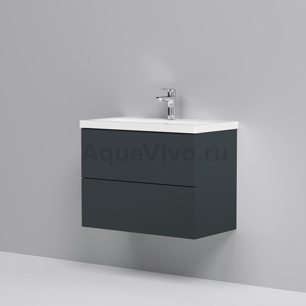 Мебель для ванной AM.PM Gem 75 подвесная, 2 ящика, цвет графит матовый - фото 1