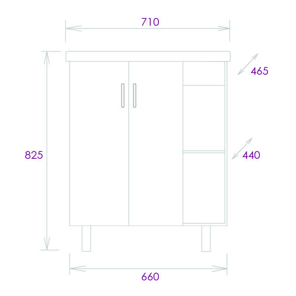 Мебель для ванной Оника Тимбер 70.10, под раковину Фостер, цвет белый матовый / дуб сонома