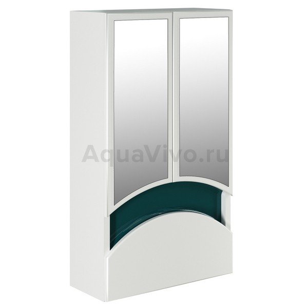 Шкаф-зеркало Mixline Радуга 46x80, цвет белый / зеленый