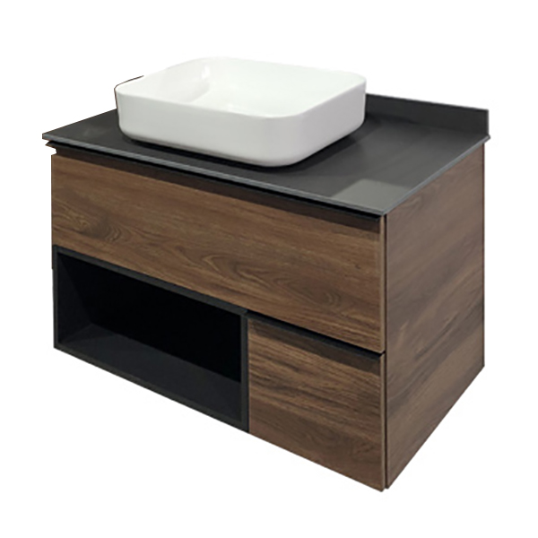 Мебель для ванной Comforty Штутгарт 90 с раковиной Comforty T-Y9378, цвет дуб темно-коричневый