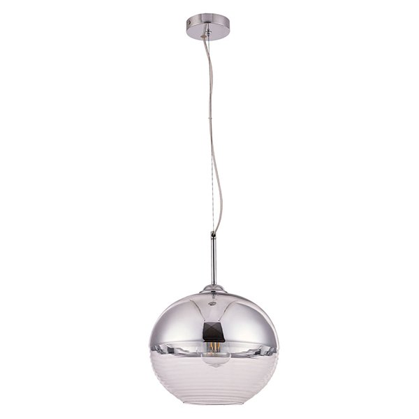 Подвесной светильник Arte Lamp Wave A7763SP-1CC, арматура хром, плафон стекло хром / прозрачное, 28х28 см