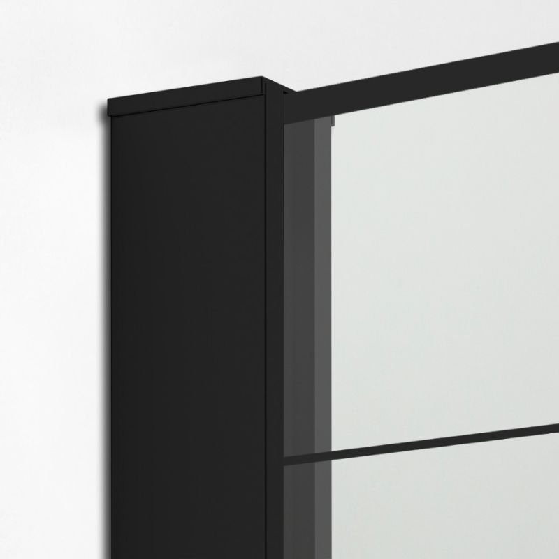 Душевая перегородка CeruttiSPA Muza T100 100x100, стекло прозрачное, профиль черный матовый - фото 1