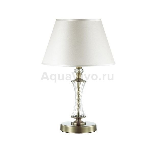 Интерьерная настольная лампа Lumion Kimberly 4408/1T, арматура цвет бронза/прозрачный, плафон/абажур ткань, цвет белый