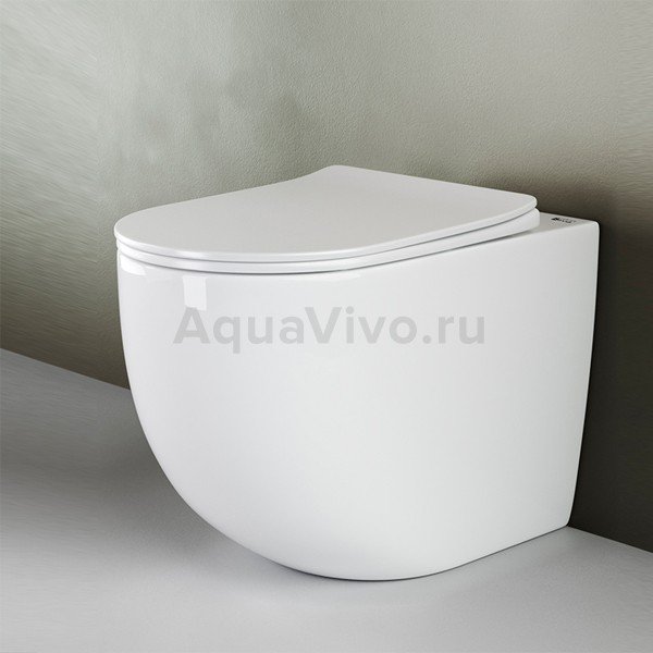 Унитаз Ceramica Nova Mia CN1810 приставной, безободковый, с сиденьем микролифт - фото 1