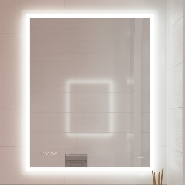 Зеркало Cersanit LED 080 Design PRO 70x85, с подсветкой, функцией антизапотевания, часами