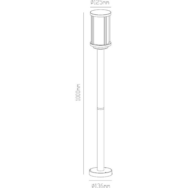 Садовый светильник Arte Lamp Toronto A1036PA-1BK, арматура черная, плафон стекло прозрачное, 13х13 см - фото 1