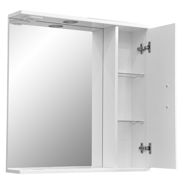 Шкаф-зеркало Stella Polar Концепт 70/С, правый, с подсветкой, цвет белый