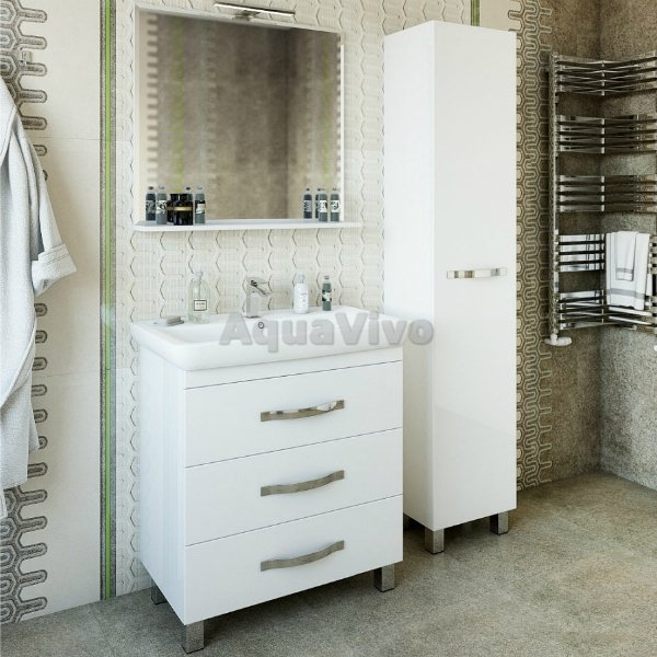 Мебель для ванной Sanflor Одри 80/2, напольная, цвет белый