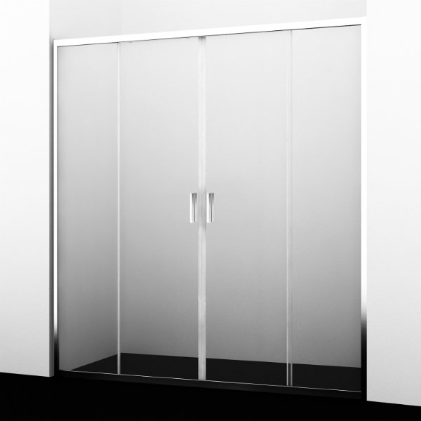 Душевая дверь WasserKRAFT Lippe 45S08 150х190, стекло прозрачное, профиль серебристый - фото 1