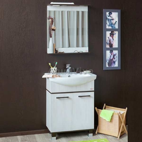 Мебель для ванной Sanflor Толедо 60, цвет Венге/Северное дерево светлое