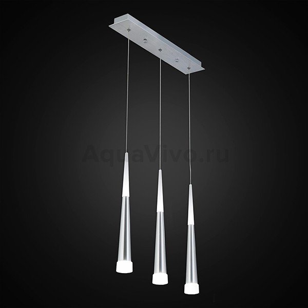 Подвесной светильник Citilux Вегас CL227030, арматура хром, плафоны полимер белый / хром, 55х9 см