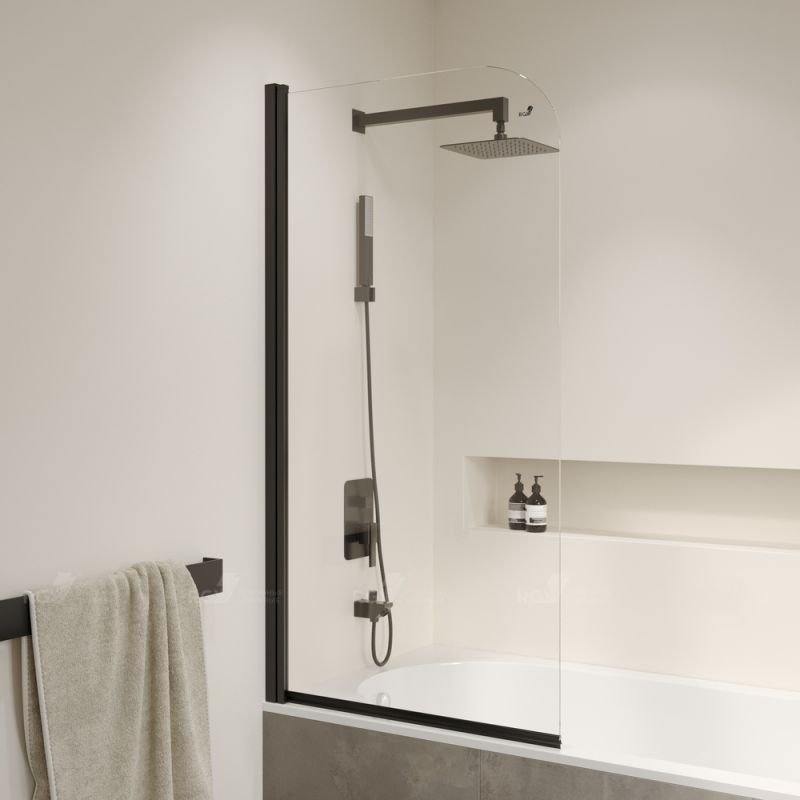 Шторка на ванну RGW Screens SC-109 B 60, стекло прозрачное, профиль черный - фото 1