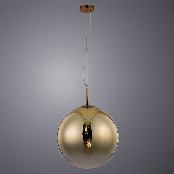 Подвесной светильник Arte Lamp Jupiter Gold A7964SP-1GO, арматура золото, плафон стекло прозрачное / золото, 40х40 см