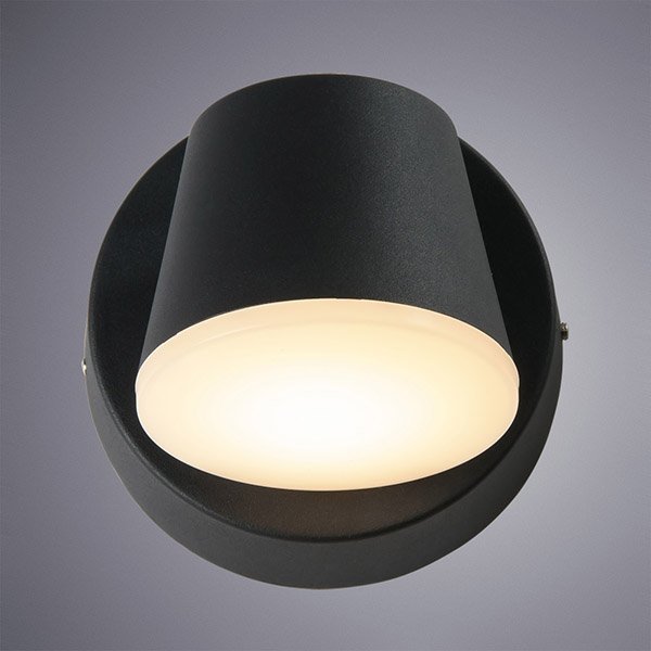 Настенный светильник Arte Lamp Chico A2212AL-1BK, арматура черный, плафон металл / акрил белый / черный, 12х13 см