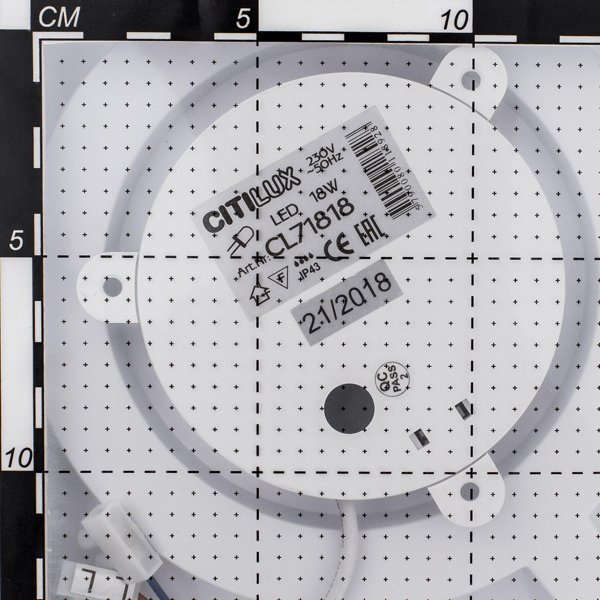Светильник Citilux Альпина CL718K22, арматура белая, плафон полимер белый / прозрачный, 30x30 см