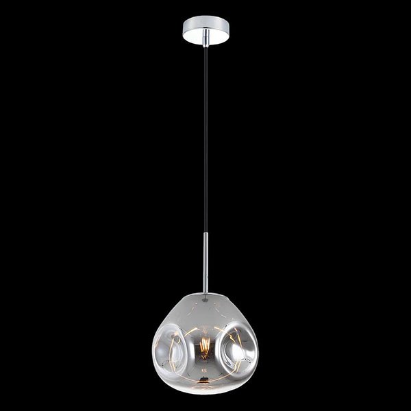 Подвесной светильник Maytoni Mabell P014PL-01CH, арматура хром, плафон стекло хром, 25х25 см
