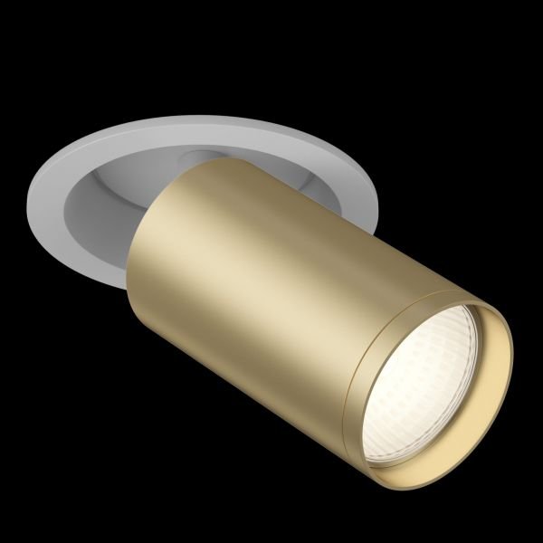 Встраиваемый светильник Maytoni Technical Focus S C048CL-U-1WMG, арматура белая, плафон металл золото матовое