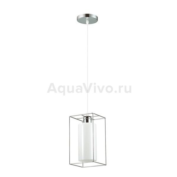 Подвесной светильник Lumion Elliot 3731/1, арматура цвет хром, плафон/абажур стекло/металл, цвет белый/серый