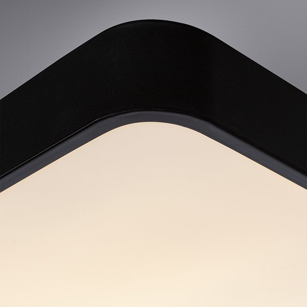Потолочный светильник Arte Lamp Scena A2663PL-1BK, арматура черная, плафон пластик белый, 40х40 см
