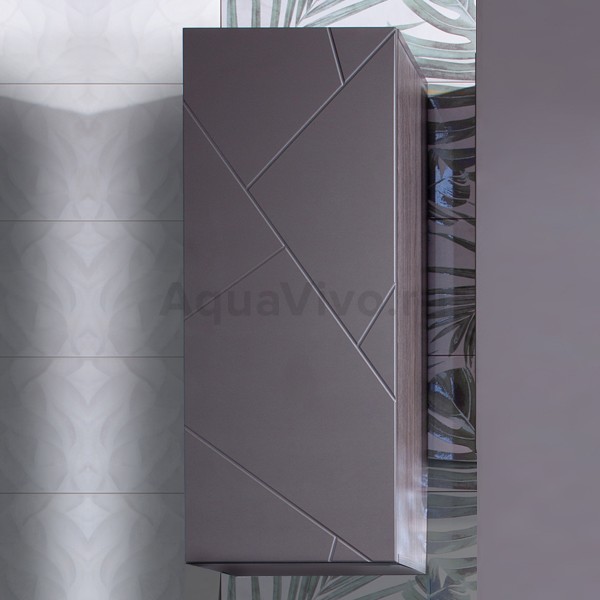 Шкаф Бриклаер Кристалл 35x90, цвет ясень анкор темный / софт графит