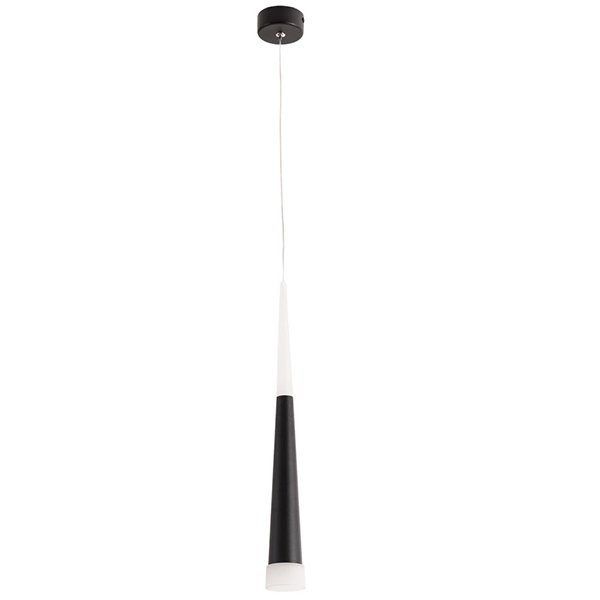 Подвесной светильник Arte Lamp Orione A6010SP-1BK, арматура черная, плафон металл / пластик белый / черный, 6х6 см